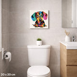 Hundekunst lerret dachshund i sterke farger