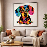 Dachshund kunst på lerret 100x100 cm