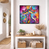 Katteduo veggkunst 100x100 cm