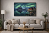 Premium veggkunst med nordlys fra Lofoten Norge