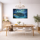 Geirangerfjorden veggbilde over spisebord i moderne hjem
