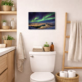 Lite nordlys lerretsbilde over toalett 30x20 cm