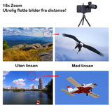 Zoom linse festet på iPhone kamera