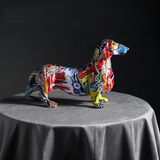 Dachshund fargerik grafitti statue skulptur pyntegjenstand Dachs