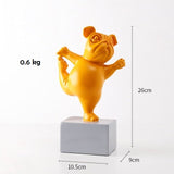 Fransk bulldog yoga pyntegjenstand statue skulptur interiør