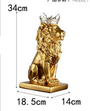 Stor og majestetisk løvestatue i solid harpiks.