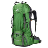Grønn fjellsekk 60 liter for fjelltur og camping
