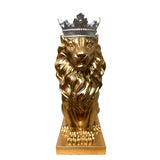 Løve i gullfarge statue pyntegjenstand