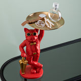 Fransk bulldog kakefat pyntegjenstand statue 